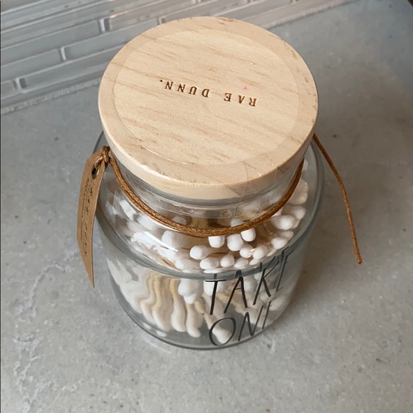 Rae Dunn Take One Cotton Swabs Jar - Picture 2 of 3